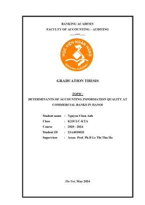 Determinants of accounting information quality at commercial banks in hanoi