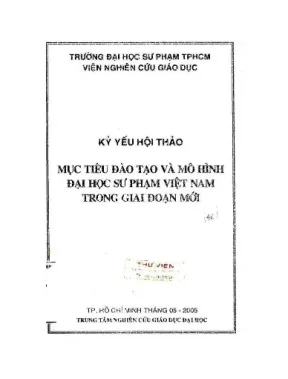 Mục tiêu đào tạo và mô hình đại học sư phạm việt nam trong giai đoạn mới