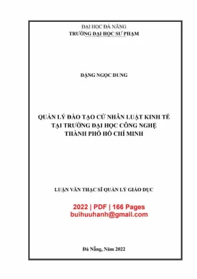 Luận văn thạc sĩ quản lí đào tạo cử nhân luật kinh tế tại trường đại học công nghệ thành phố hồ chí minh