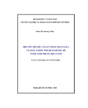 Mối liên hệ giữa áp lực đồng trang lứa và chất lượng mối quan hệ bạn bè ở học sinh trung học cơ sở