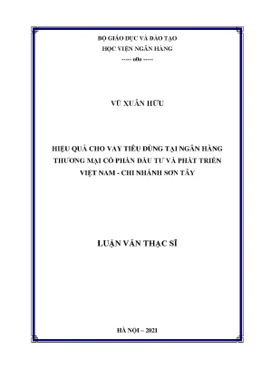 Hiệu quả cho vay tiêu dùng tại ngân hàng thương mại cổ phần đầu tư và phát triển việt nam chi nhánh sơn tây