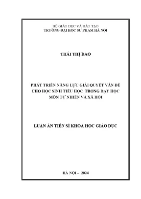 Phát triển năng lực giải quyết vấn đề cho học sinh tiểu học trong dạy học môn tự nhiên và xã hội
