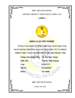Nâng cao chất lượng cho vay ngắn hạn tại ngân hàng tmcp đầu tư và phát triển việt nam bidv chi nhánh ngọc khánh hà nội