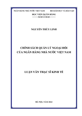 Chính sách quản lý ngoại hối của ngân hàng nhà nước việt nam