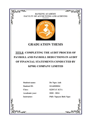 Completing the audit process of payroll and payroll deductions in audit of financial statements conducted by kpmg company limited