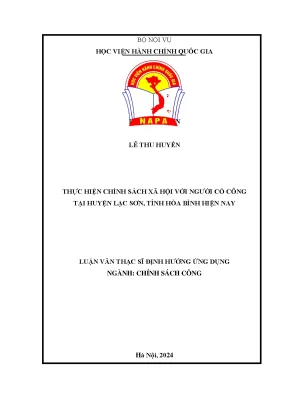 Thực hiện chính sách xã hội với ngƣời có công tại huyện lạc sơn tỉnh hõa bình hiện nay