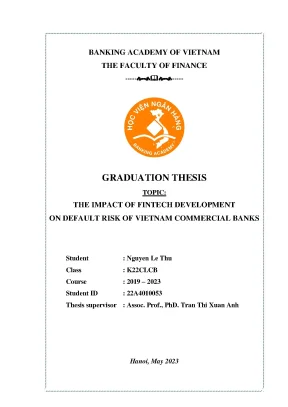 The impact of fintech development on default risk of vietnam commercial banks