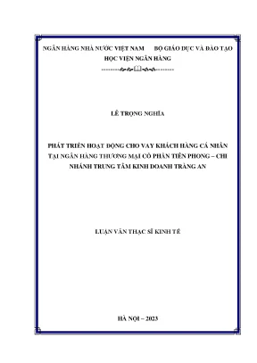 Phát triển hoạt động cho vay khách hàng cá nhân tại ngân hàng thương mại cổ phần tiên phong chi nhánh trung tâm kinh doanh tràng an