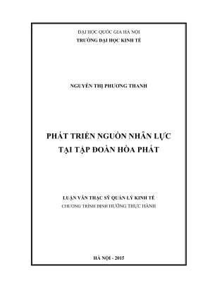 Luận văn thạc sĩ quản lý kinh tế phát triển nguồn nhân lực tại tập đoàn hòa phát