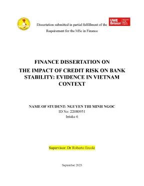 Finance dissertation on the impact of credit risk on bank stability evidence in vietnam context