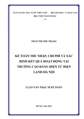 Kế toán thu nhập chi phí và xác định kết quả hoạt động tại trường cao đẳng điện tử điện lạnh hà nội