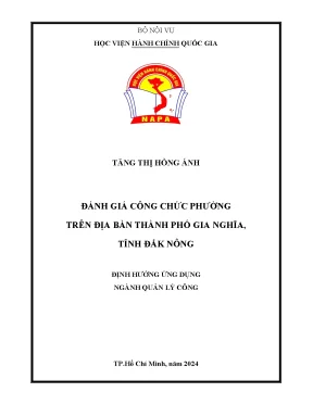 Đánh giá công chức phường trên địa bàn thành phố gia nghĩa tỉnh đắk nông