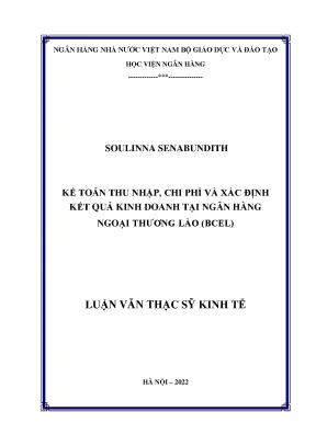 Kế toán thu nhập chi phí và xác định kết quả kinh doanh tại ngân hàng ngoại thương lào bcel