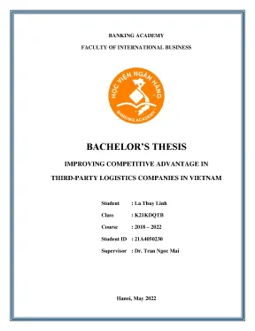 Improving competitive advantage in third party logistics companies in vietnam