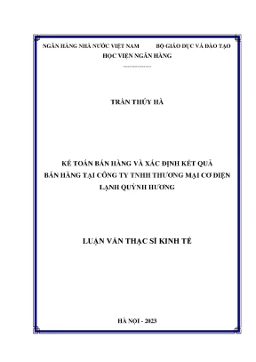 Kế toán bán hàng và xác định kết quả bán hàng tại công ty tnhh thương mại cơ điện lạnh quỳnh hương