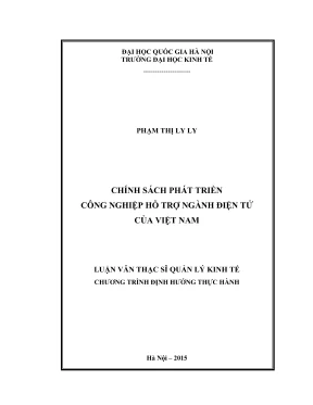 Luan van thac si quan ly kinh te chinh sach phat trien cong nghiep ho tro nganh dien tu cua viet nam