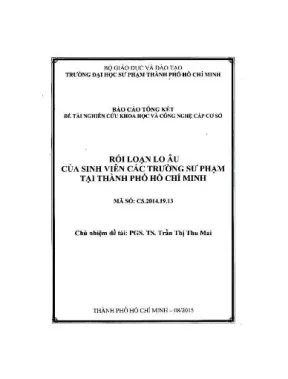 Rối loạn lo âu của sinh viên các trường sư phạm tại thành phố hồ chí minh