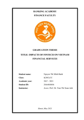Impacts of fintech on vietnam financial services