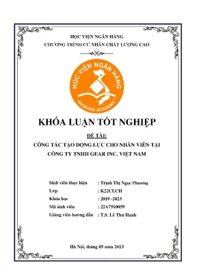 Công tác tạo động lực cho nhân viên tại công ty tnhh gear inc việt nam