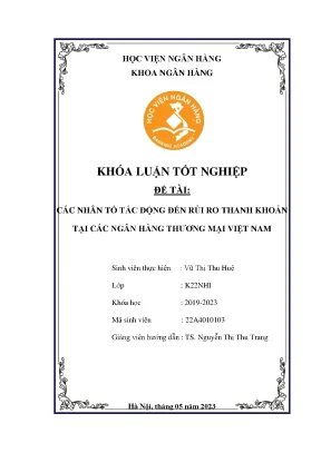 Các nhân tố tác động đến rủi ro thanh khoản tại ngân hàng thương mại việt nam