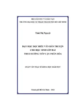 Dạy học đọc hiểu văn bản truyện cho học sinh lớp hai theo hướng tiếp cận phân hóa