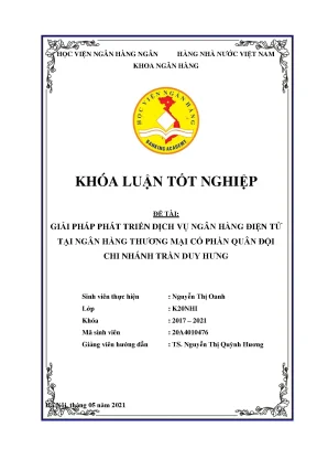 Giải pháp phát triển dịch vụ ngân hàng điện tử tại ngân hàng tmcp quân đội chi nhánh trần duy hưng