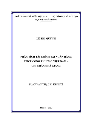 Phân tích tài chính tại ngân hàng tmcp công thương việt nam chi nhánh hà giang