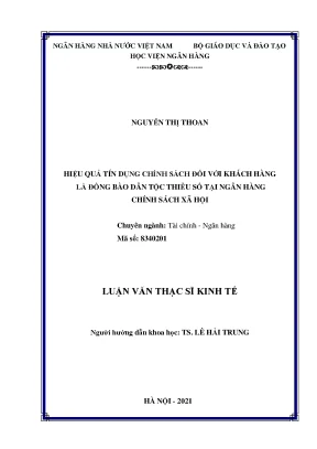 Hiệu quả tín dụng chính sách đối với khách hàng là đồng bào dân tộc thiểu số tại ngân hàng chính sách xã hội