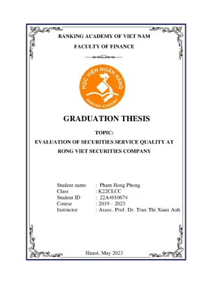 Evaluation of securities service quality at rong viet securities company