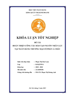 Hoàn thiện công tác đào tạo nguồn nhân lực tại ngân hàng thương mại cổ phần á châu