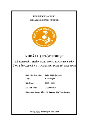 Phát triển hoạt động logistics đáp ứng yêu cầu của thương mại điện tử việt nam