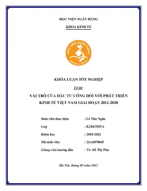 Vai trò của đầu tư công đối với phát triển kinh tế việt nam giai đoạn 2011 2020