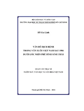 Vấn đề dịch bệnh trong văn xuôi việt nam sau 1986 dưới góc nhìn phê bình sinh thái