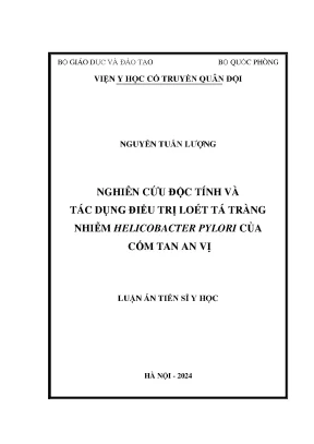 Nghiên cứu độc tính và tác dụng điều trị loét tá tràng nhiễm helicobacter pylori của cốm tan an vị