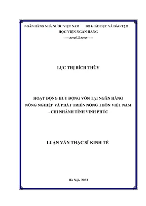 Hoạt động huy động vốn tại ngân hàng nông nghiệp và phát triển nông thôn việt nam chi nhánh vĩnh phúc