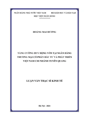 Tăng cường huy động vốn tại ngân hàng thương mại cổ phẩn đầu tư và phát triển việt nam chi nhánh tuyên quang