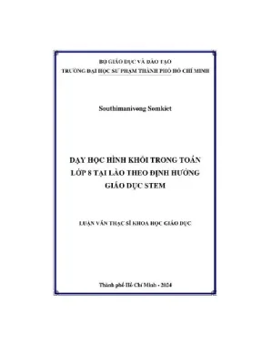 Dạy học hình khối trong toán lớp 8 tại lào theo định hướng giáo dục stem
