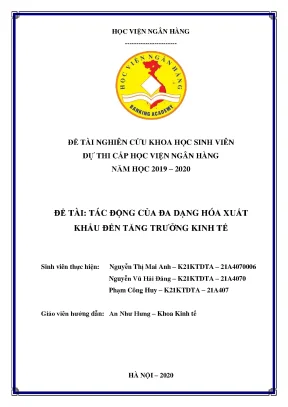 Tác động của đa dạng hóa xuất khẩu đến tăng trưởng kinh tế