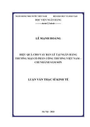 Hiệu quả cho vay bán lẻ tại ngân hàng thương mại cổ phần công thương việt nam chi nhánh sầm sơn