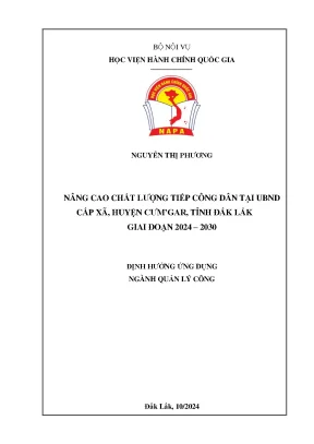 Nâng cao chất lượng tiếp công dân tại ubnd cấp xã trên địa bàn huyện cư mgar tỉnh đắk lắk