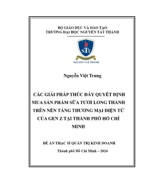 Các giải pháp thúc đẩy quyết định mua sản phẩm sữa tươi long thành trên nền tảng thương mại điện tử của gen z tại thành phố hồ chí minh