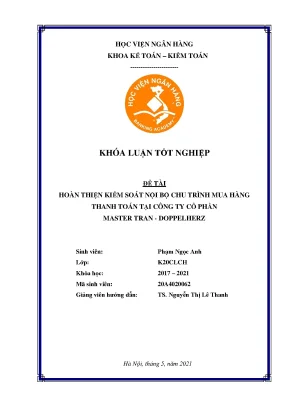 Hoàn thiện kiểm soát nội bộ chu trình mua hàng thanh toán tại công ty cổ phần master tran doppelherz