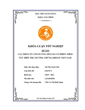 Các nhân tố ảnh hưởng đến giá cổ phiếu niêm yết trên thị trường chứng khoán việt nam