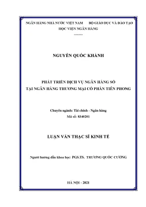 Phát triển dịch vụ ngân hàng số tại ngân hàng thương mại cổ phần tiên phong