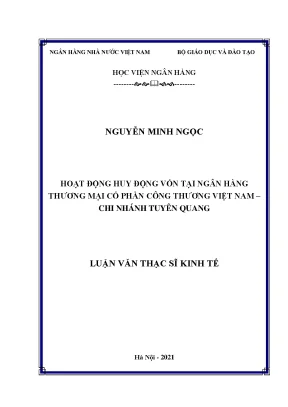 Hoạt động huy động vốn tại ngân hàng thương mại cổ phần công thương việt nam chi nhánh tuyên quang