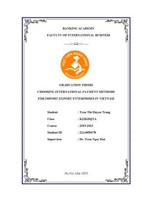 Choosing international payment methods for import export enterprises in vietnam