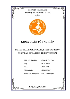 Trách nhiệm xã hội tại ngân hàng tmcp đầu tư và phát triển việt nam
