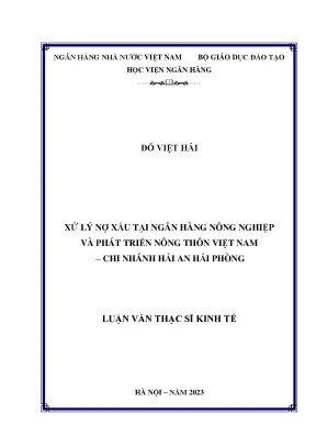 Xử lý nợ xấu tại ngân hàng nông nghiệp và phát triển nông thôn việt nam chi nhánh hải an hải phòng