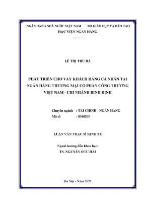 Phát triển cho vay khách hàng cá nhân tại ngân hàng tmcp công thương việt nam chi nhánh bình định