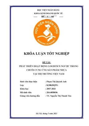 Phát triển hoạt động logistics ngược trong chuỗi cung ứng sản phẩm nhựa tại thị trường việt nam